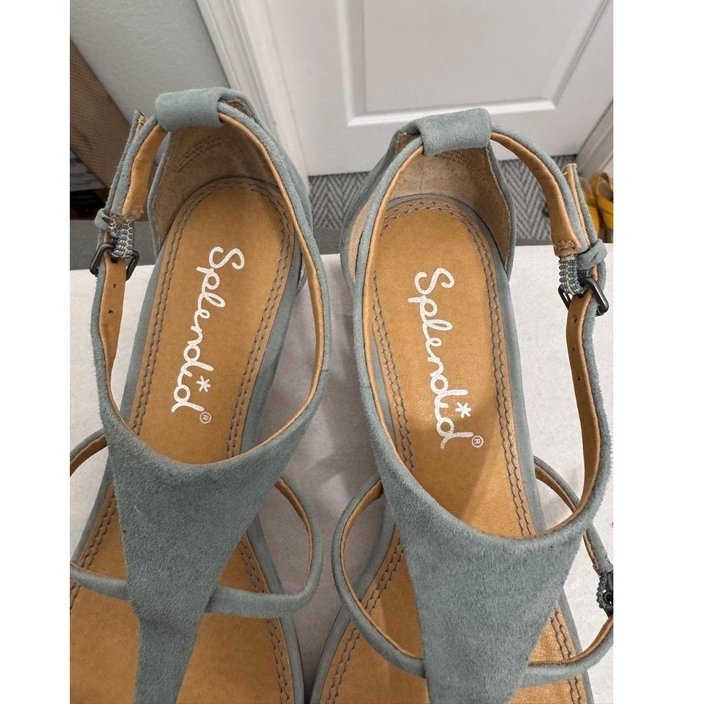 Splendid Sandals Womens 6.5 Light Blue Suede Strappy Feminine Summer Leather - Picture 7 of 7